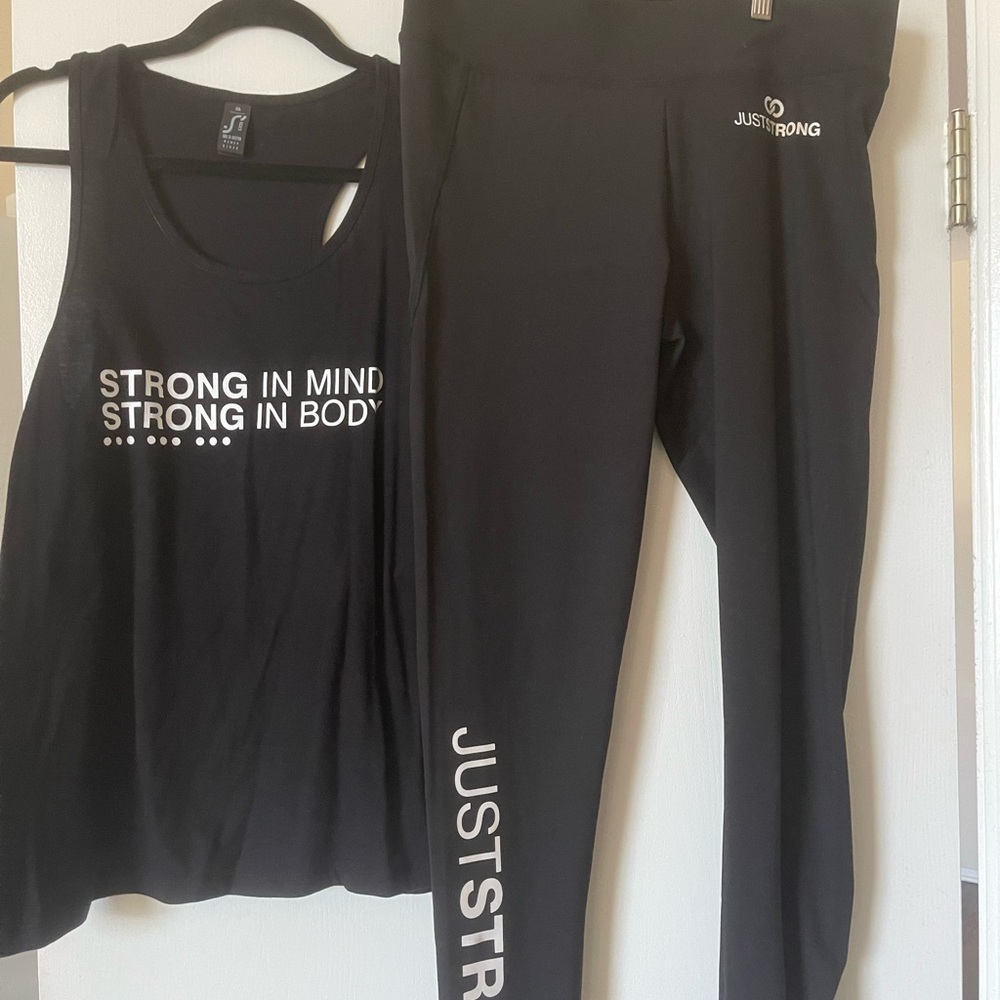Just Strong Women's Black Activewear Set